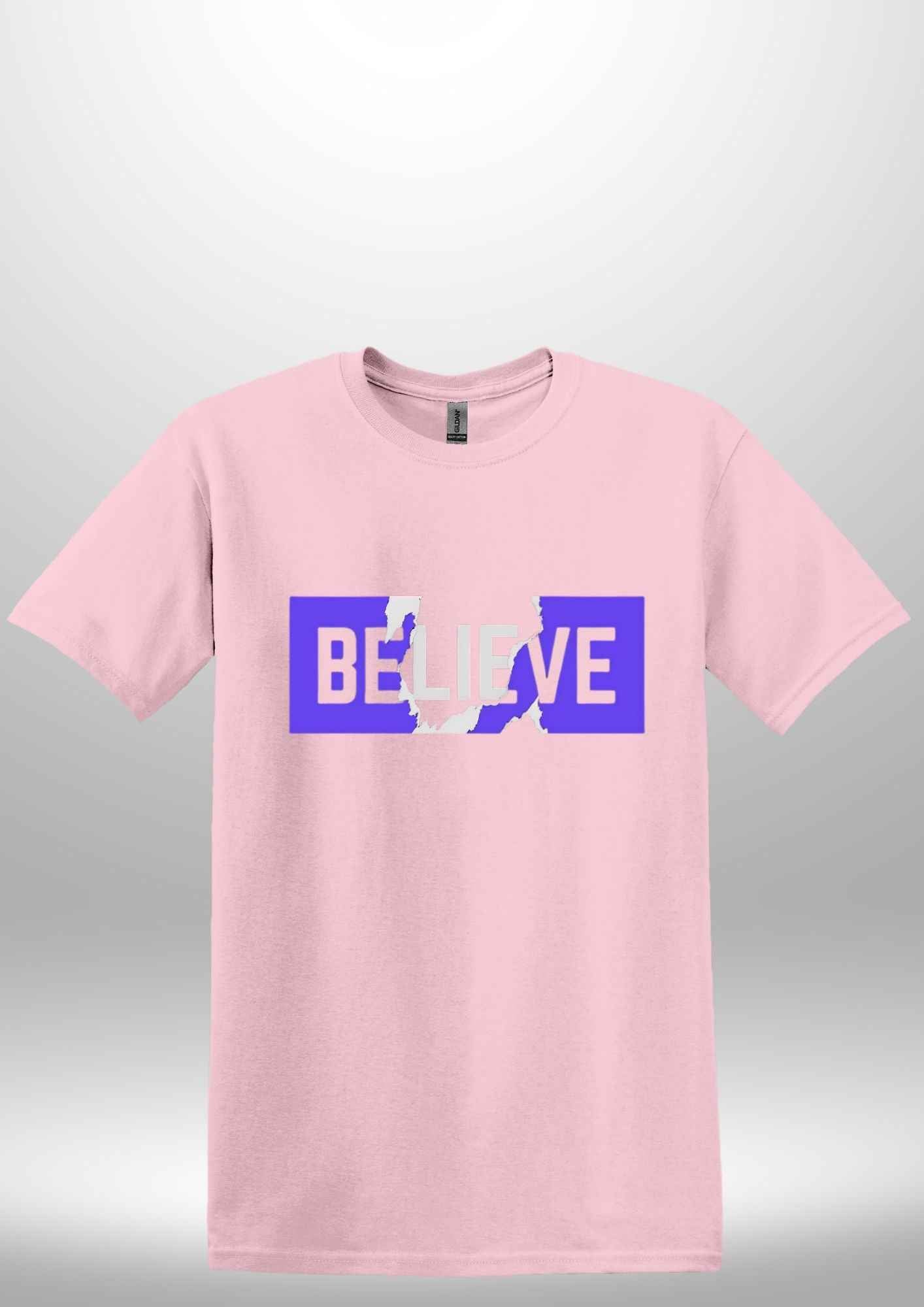 Blue "Believe" Luxe T-shirt by Luxe-Custom-Designer