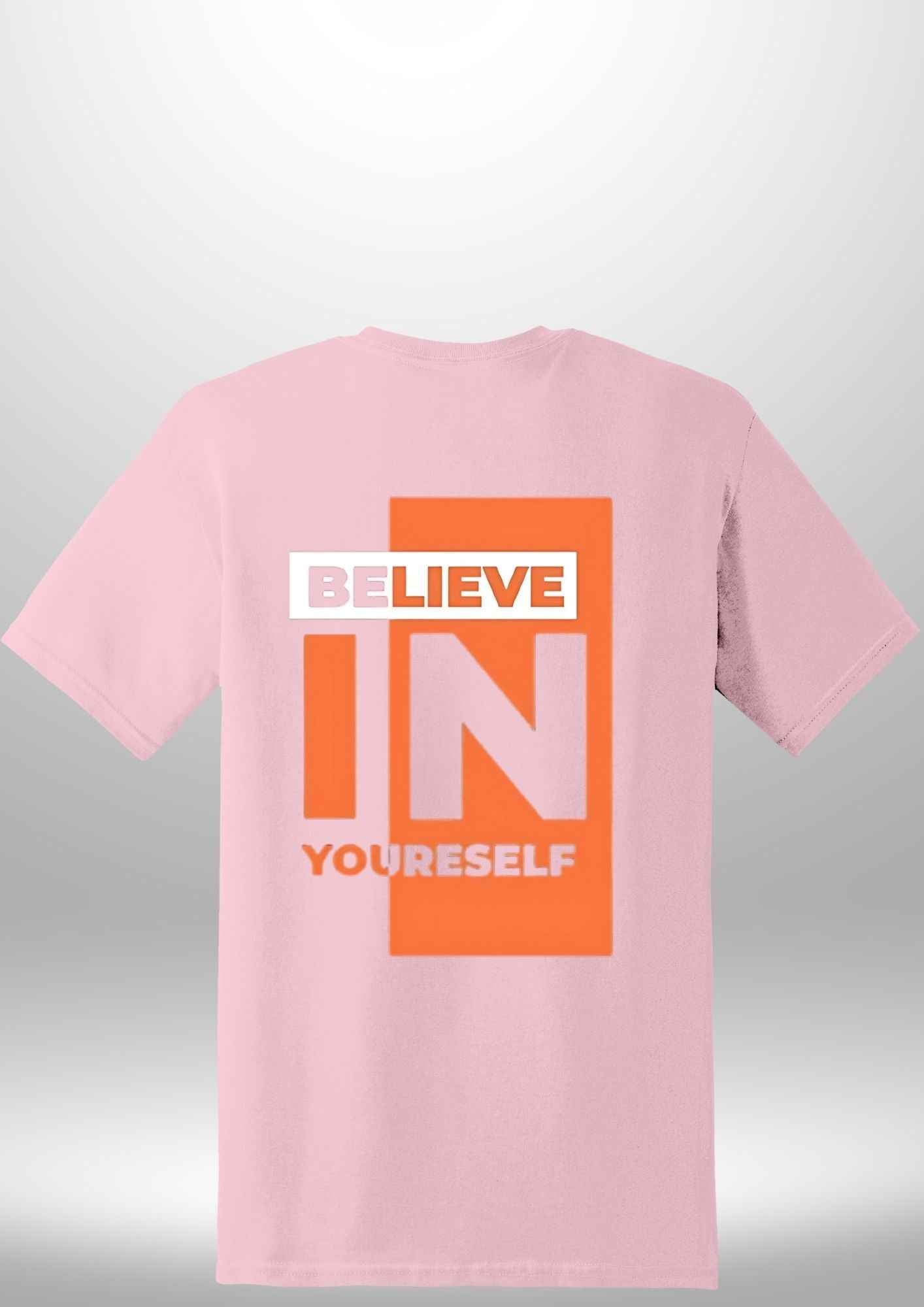 Red "Believe In Yourself" Luxe T-Shirt by Luxe-Custom-Designer