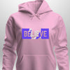 Blue "Believe" Luxe Hoodie by Luxe-Custom-Designer