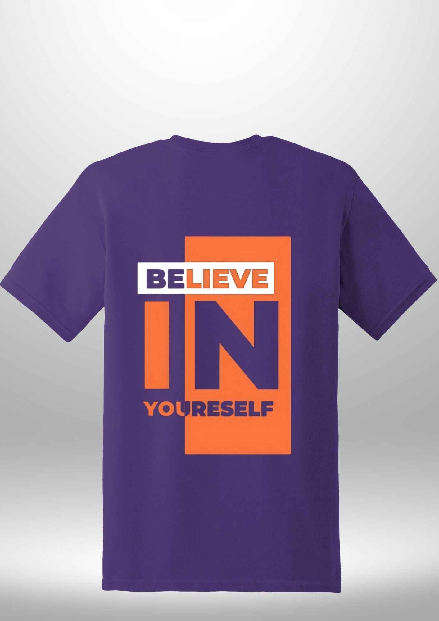 Red "Believe In Yourself" Luxe T-Shirt by Luxe-Custom-Designer