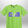 Blue "Believe" Luxe T-shirt by Luxe-Custom-Designer