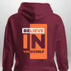 Red "Believe In Yourself" Hoodie by Luxe-Custom-Designer