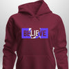 Blue "Believe" Luxe Hoodie by Luxe-Custom-Designer