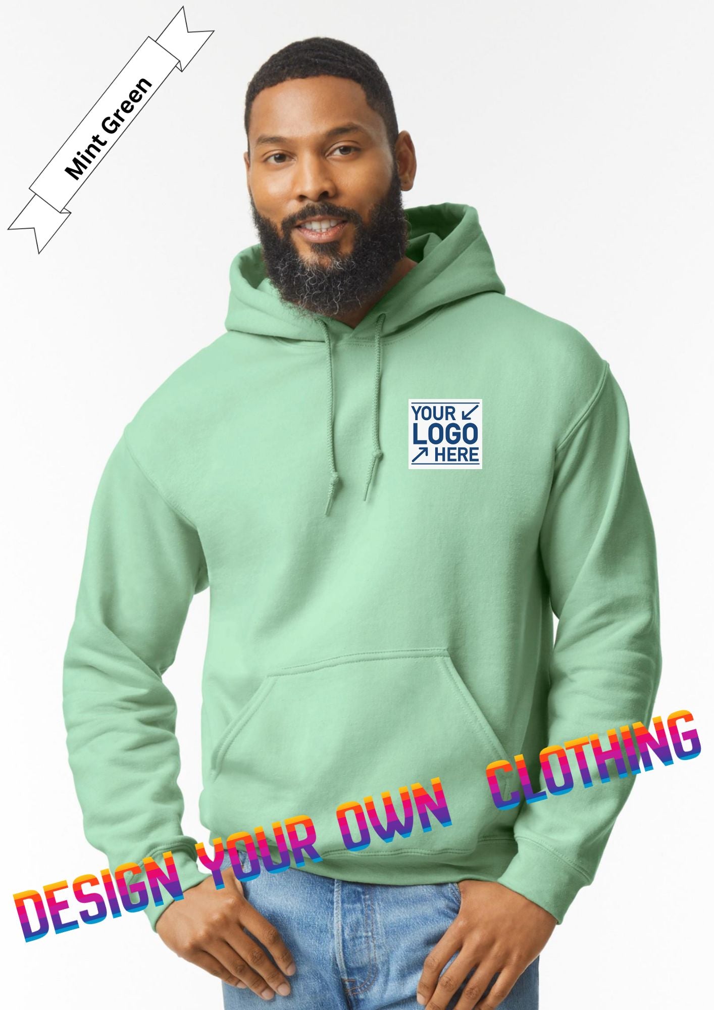 Mint Green Hoodie by Luxe-Custom-Designer