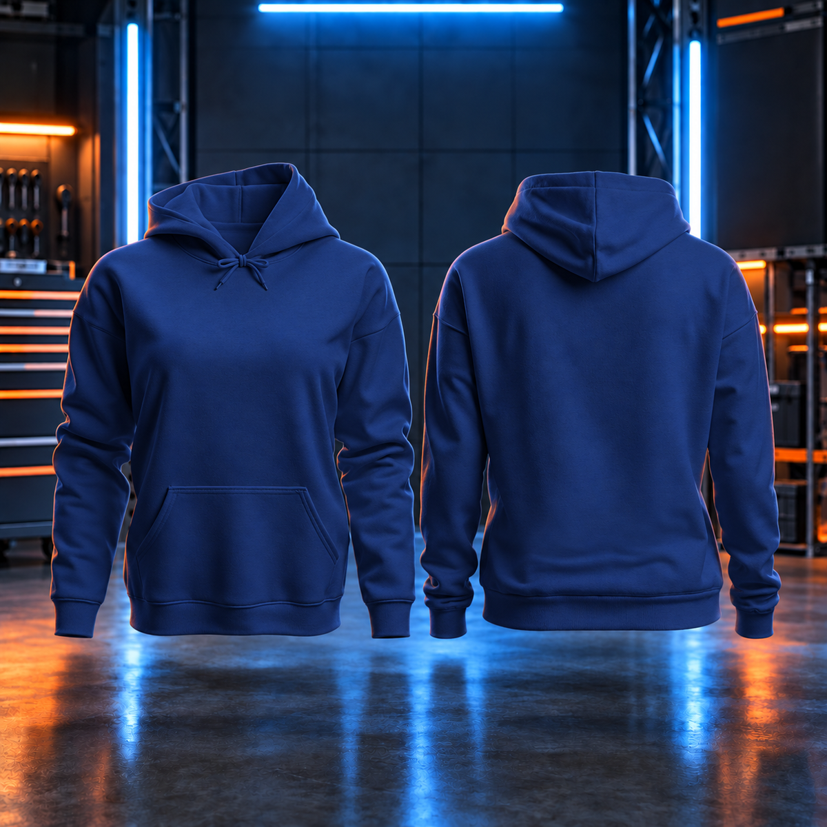 Navy Blue Work Hoodie Personalised