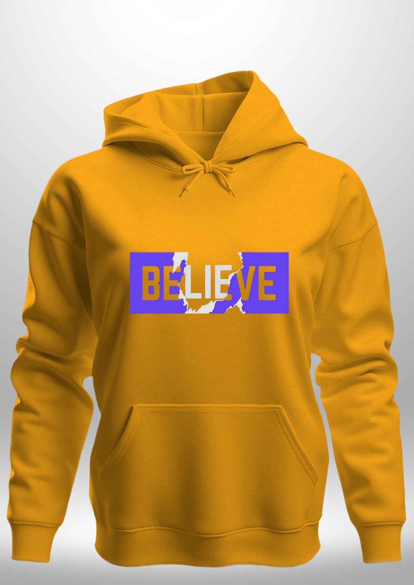Blue "Believe" Luxe Hoodie by Luxe-Custom-Designer
