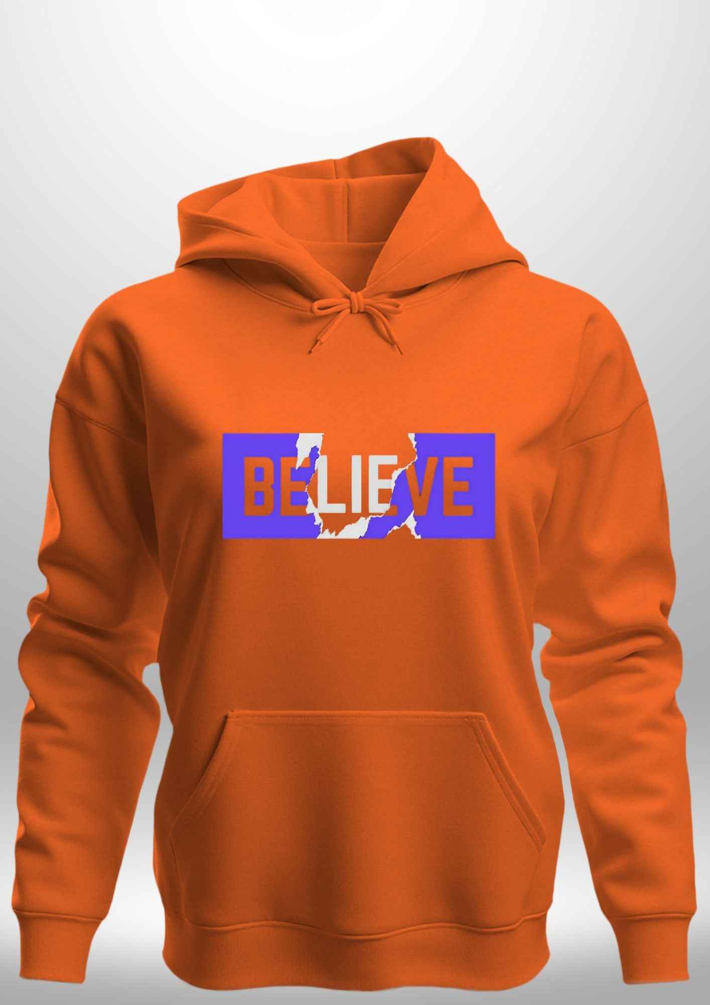 Blue "Believe" Luxe Hoodie by Luxe-Custom-Designer