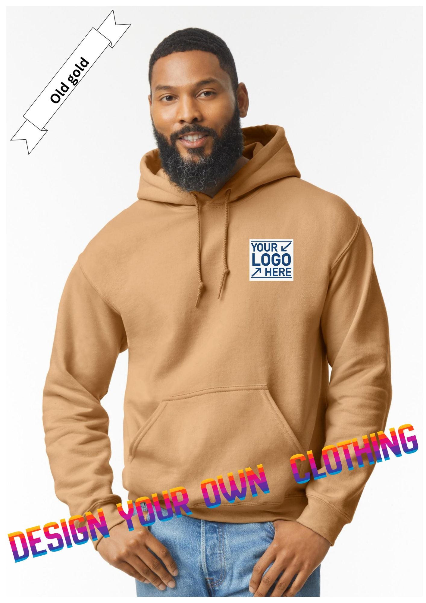 Old Gold Hoodie by Luxe-Custom-Designer