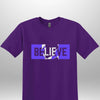 Blue "Believe" Luxe T-shirt by Luxe-Custom-Designer