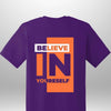 Red "Believe In Yourself" Luxe T-Shirt by Luxe-Custom-Designer