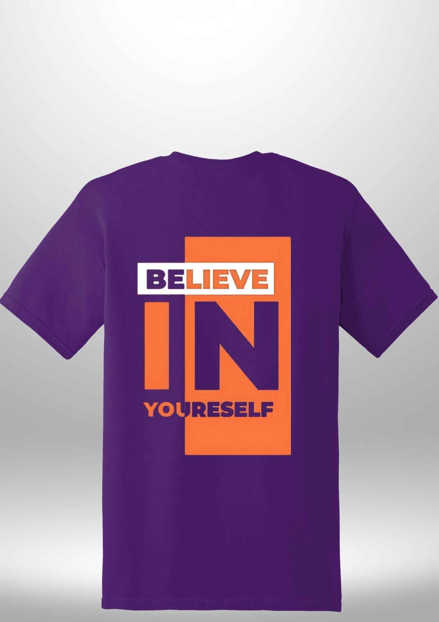 Red "Believe In Yourself" Luxe T-Shirt by Luxe-Custom-Designer