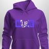 Blue "Believe" Luxe Hoodie by Luxe-Custom-Designer