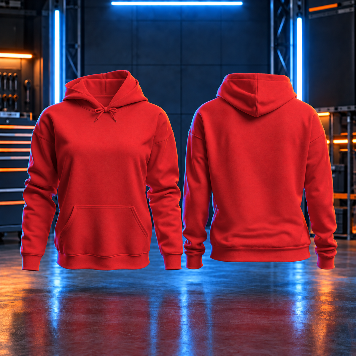 Red Work Hoodie Personalised