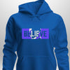 Blue "Believe" Luxe Hoodie by Luxe-Custom-Designer