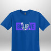 Blue "Believe" Luxe T-shirt by Luxe-Custom-Designer