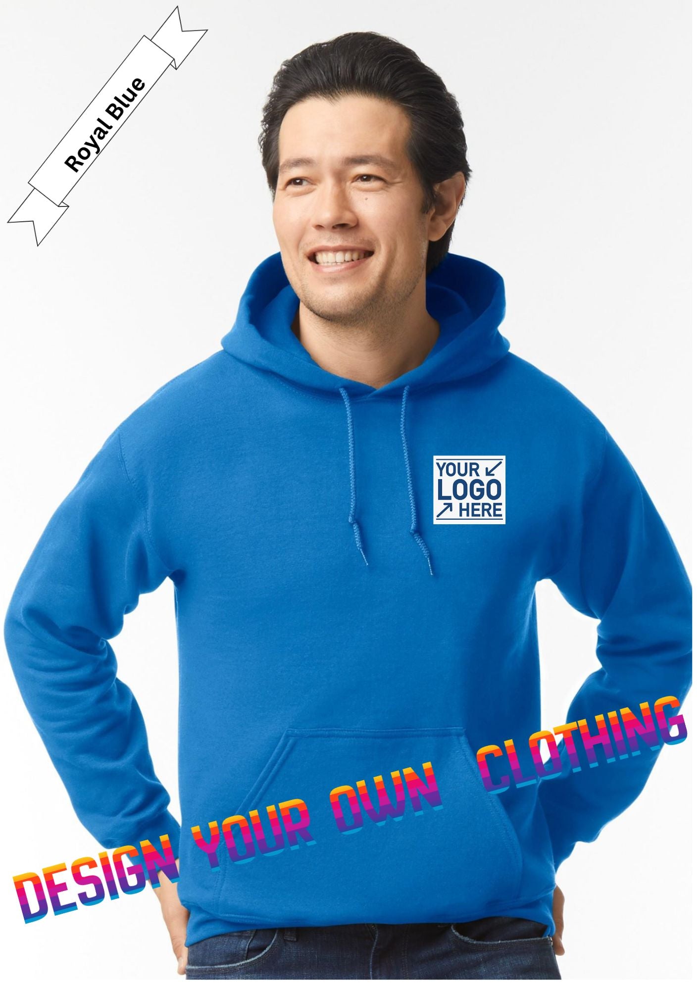 Royal Blue Hoodie by Luxe-Custom-Designer