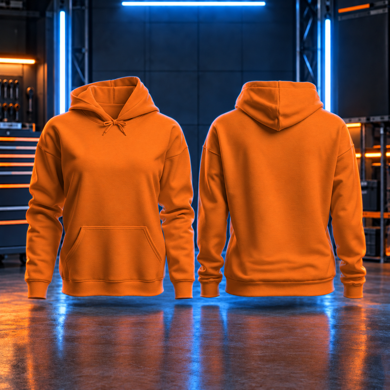 Orange Work Hoodie Personalised