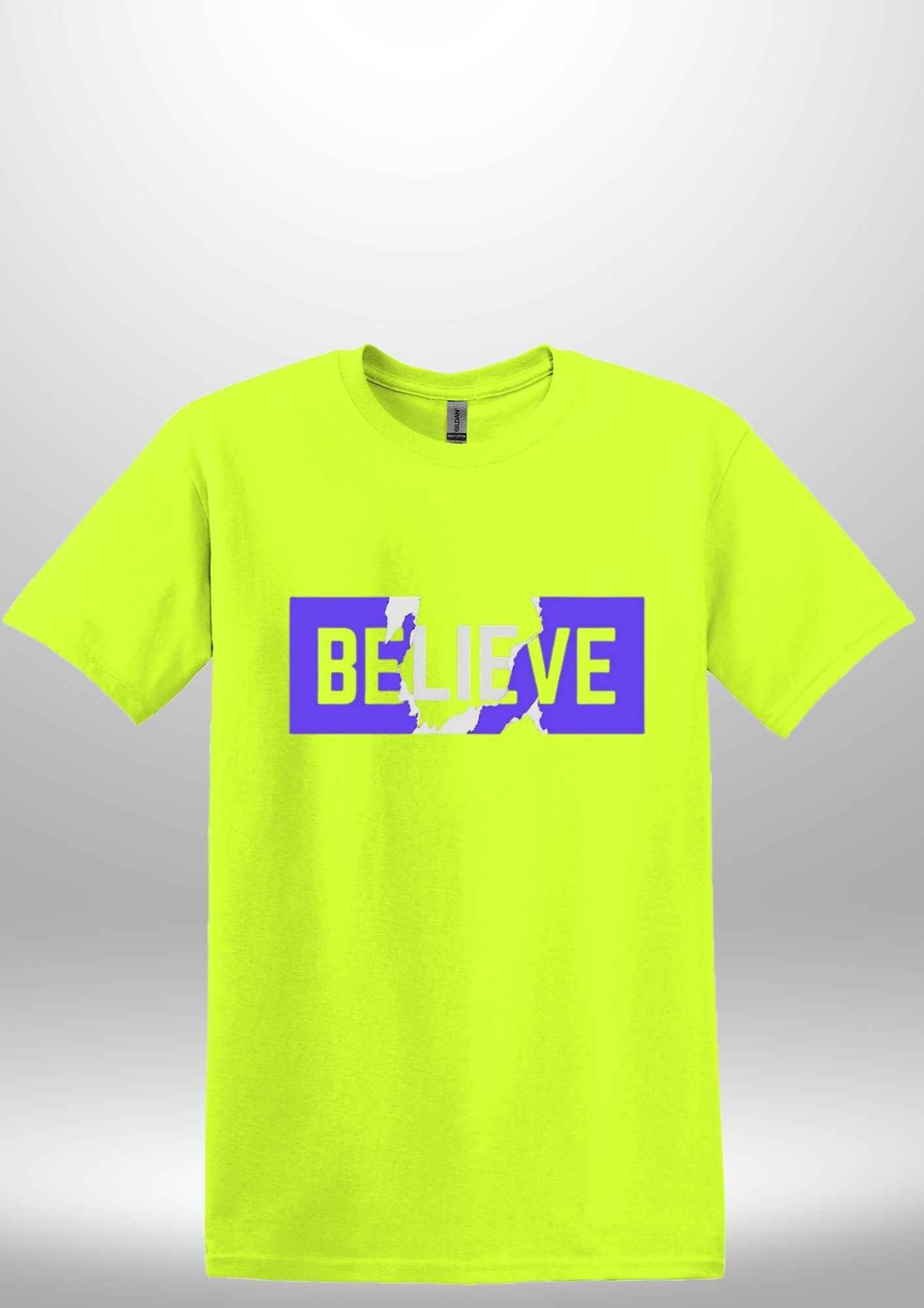 Blue "Believe" Luxe T-shirt by Luxe-Custom-Designer