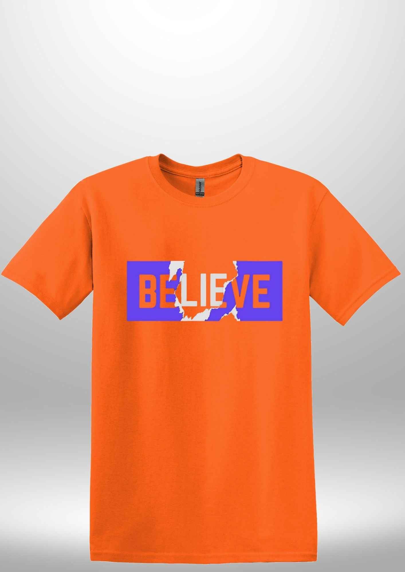 Blue "Believe" Luxe T-shirt by Luxe-Custom-Designer