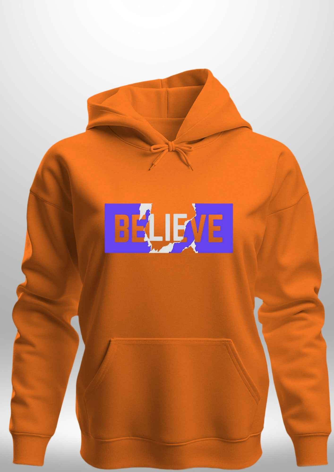 Blue "Believe" Luxe Hoodie by Luxe-Custom-Designer
