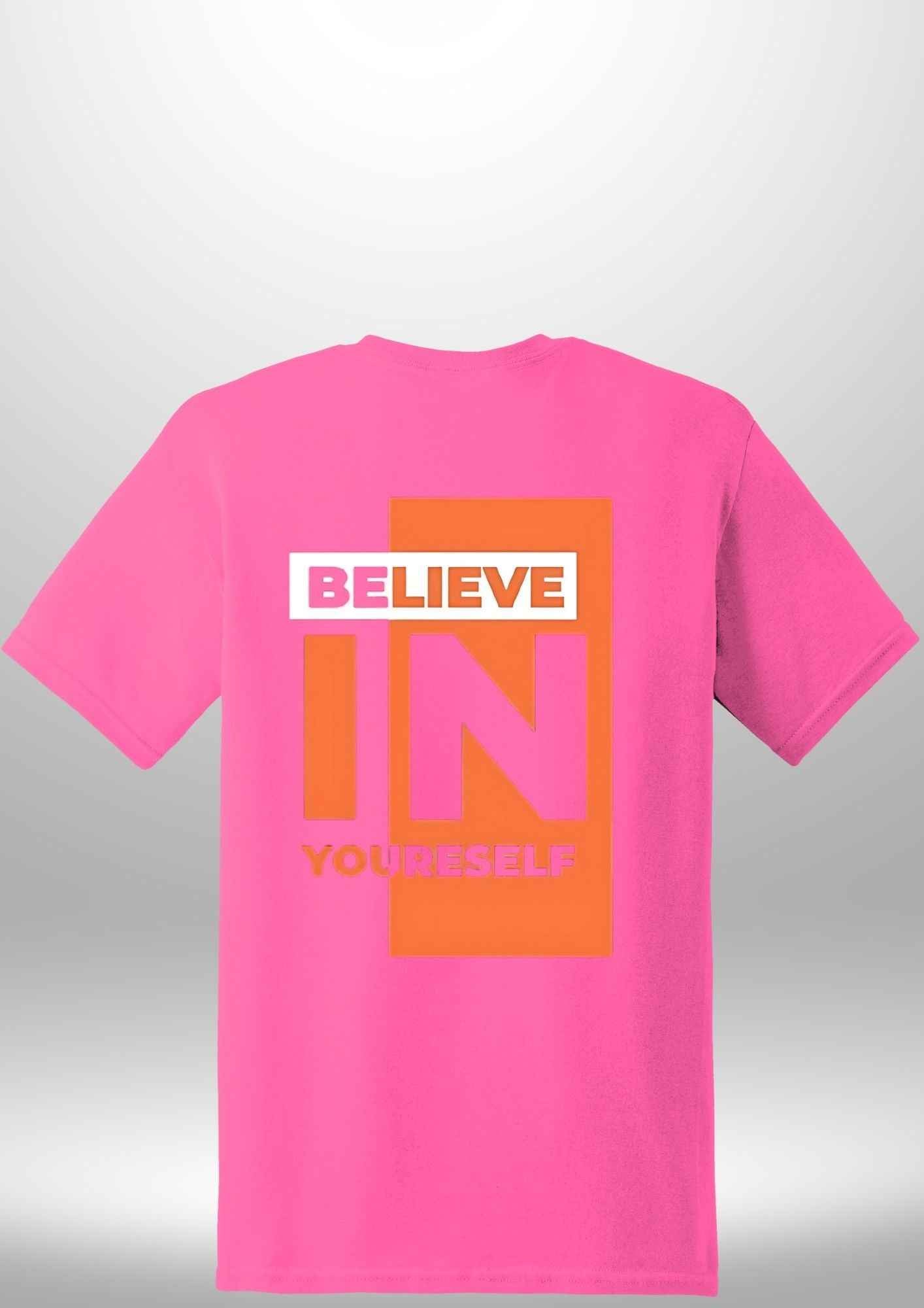 Red "Believe In Yourself" Luxe T-Shirt by Luxe-Custom-Designer