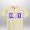 Blue "Believe" Luxe T-shirt by Luxe-Custom-Designer