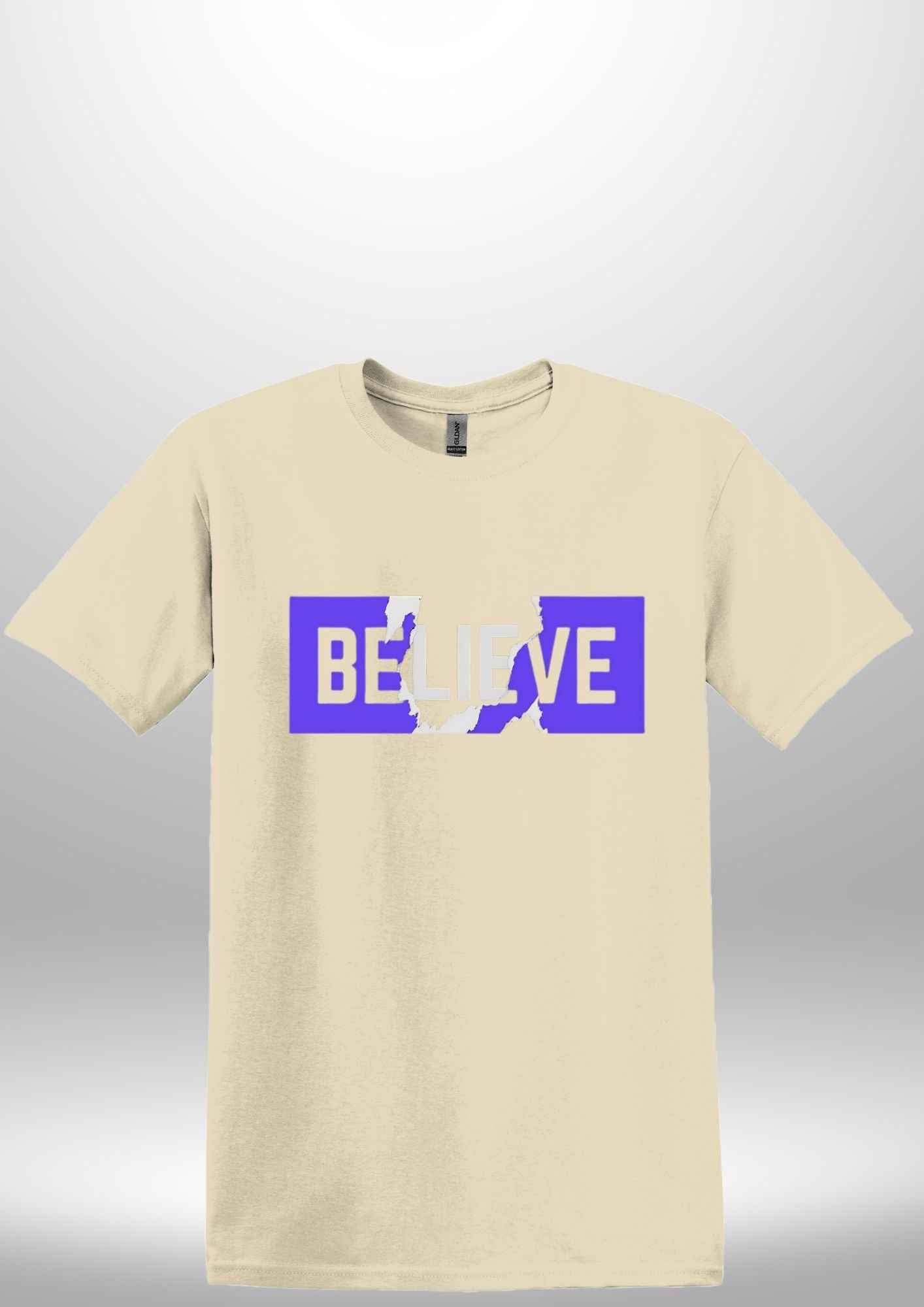 Blue "Believe" Luxe T-shirt by Luxe-Custom-Designer