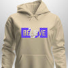 Blue "Believe" Luxe Hoodie by Luxe-Custom-Designer
