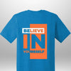 Red "Believe In Yourself" Luxe T-Shirt by Luxe-Custom-Designer