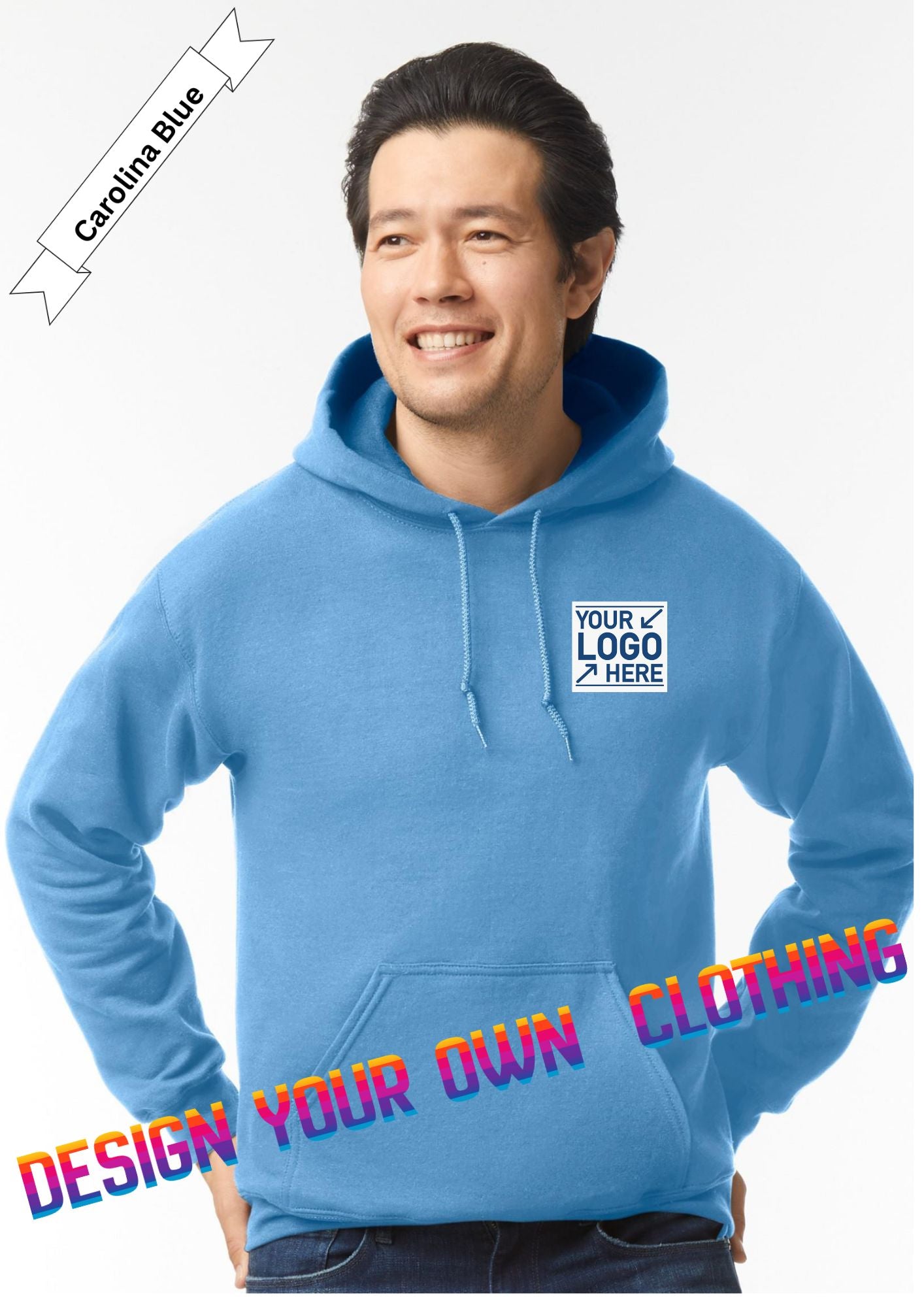 Carolina Blue Hoodie by Luxe-Custom-Designer
