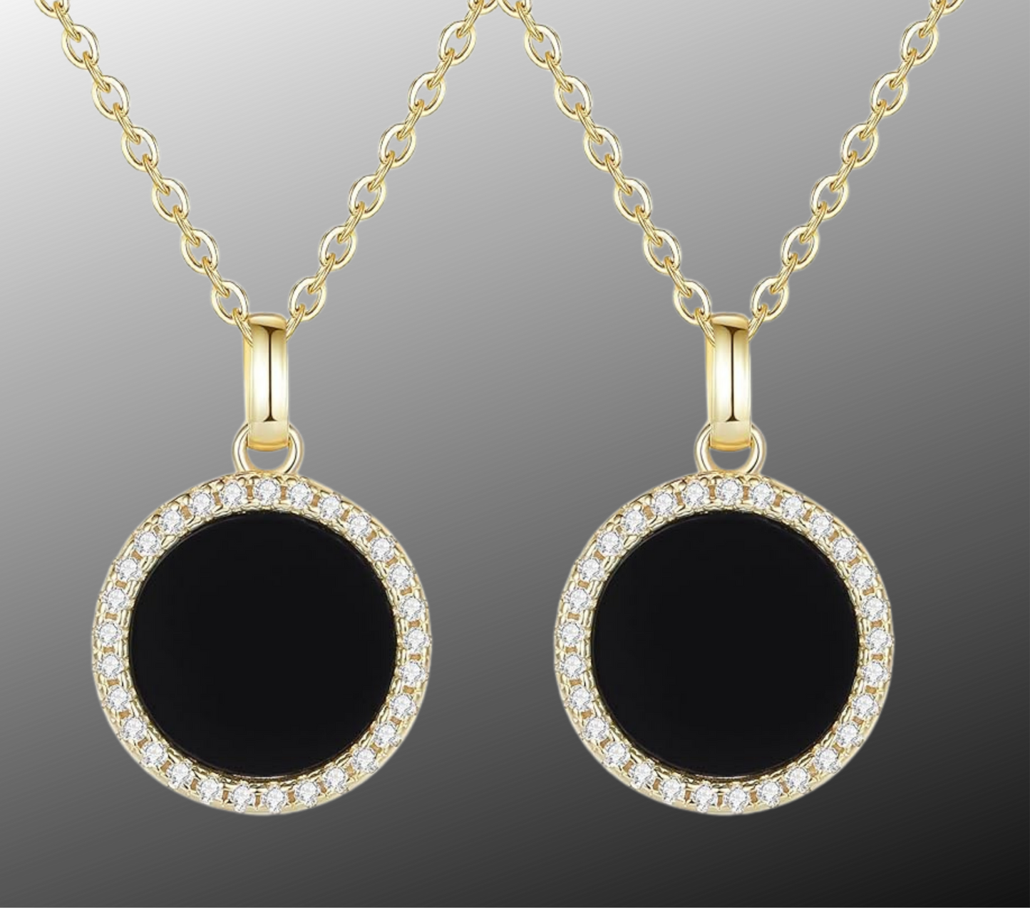 Gold Double Photo Pendant Necklace by Luxe-Custom-Designer