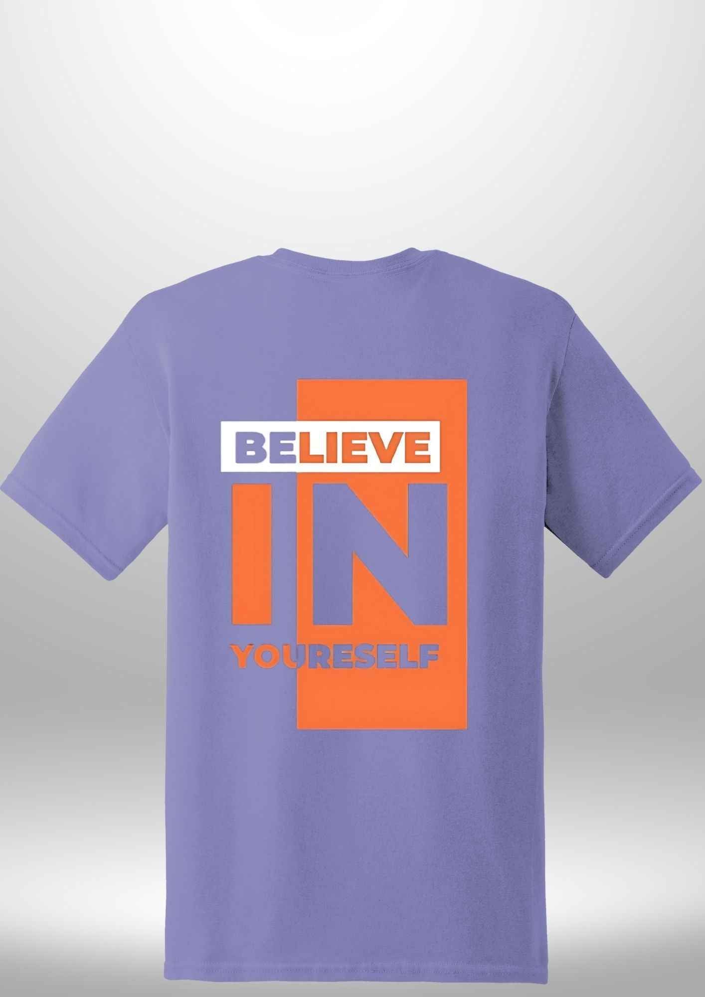 Red "Believe In Yourself" Luxe T-Shirt by Luxe-Custom-Designer