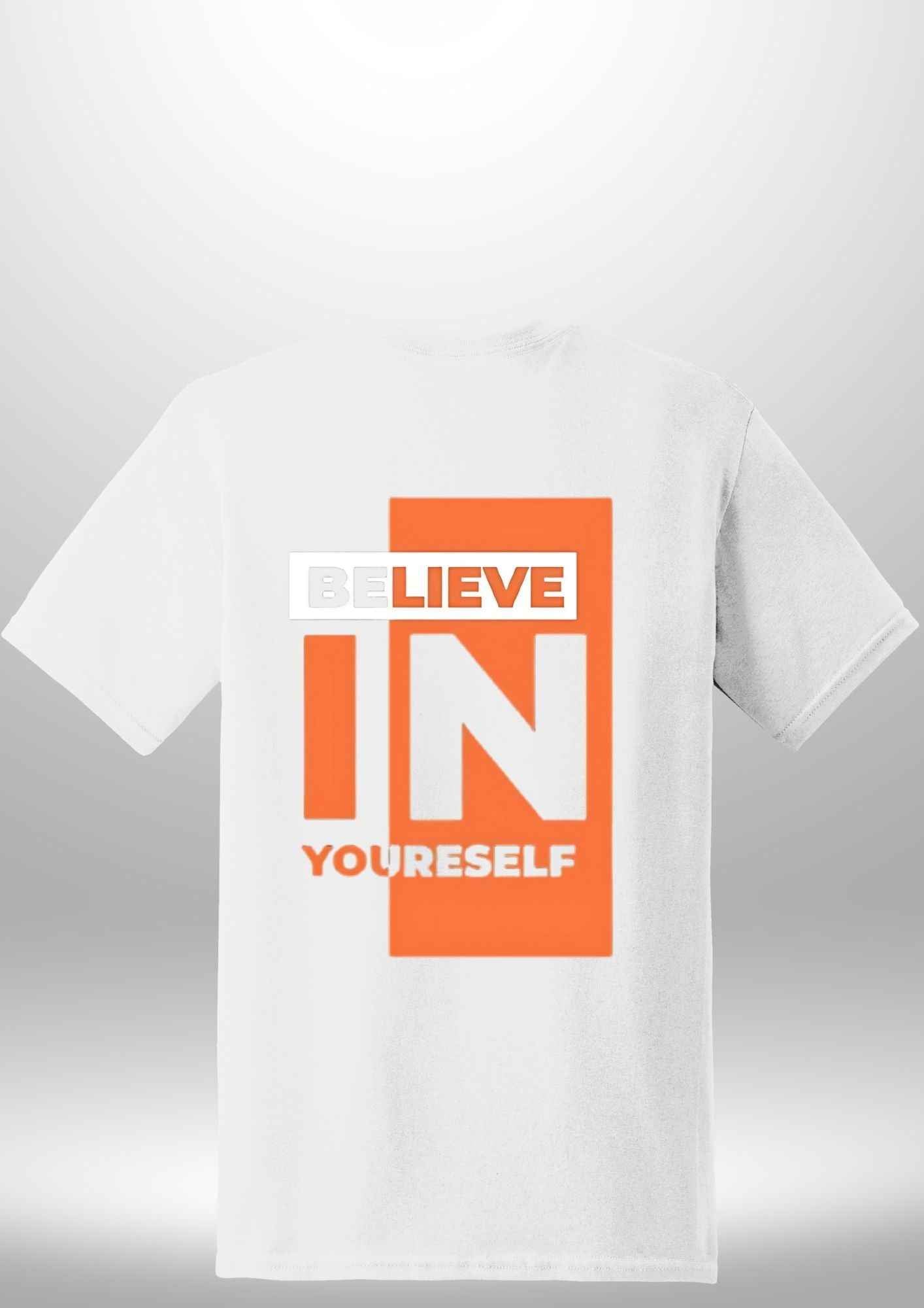 Red "Believe In Yourself" Luxe T-Shirt by Luxe-Custom-Designer