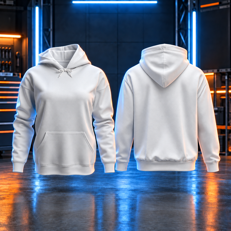 White Work Hoodie Personalised