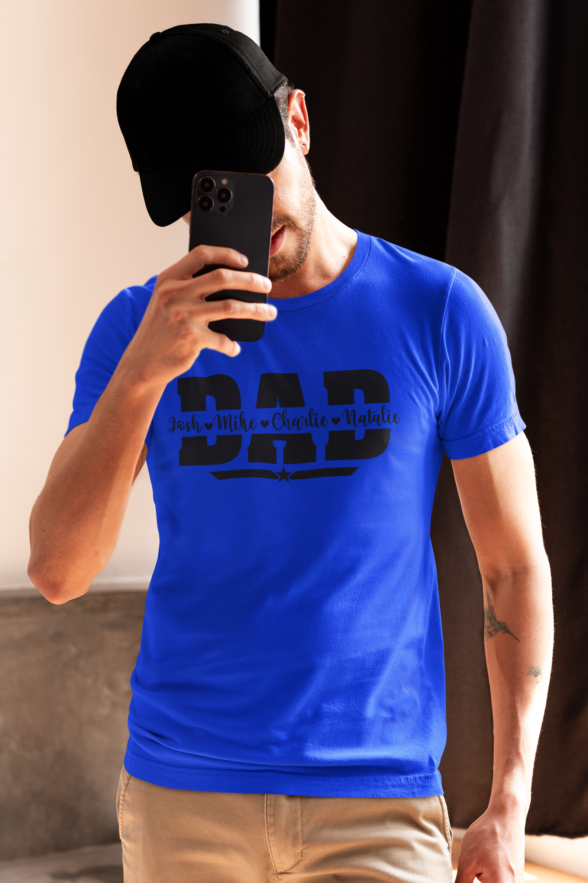 Dad T-Shirt with personalised names by Luxe-Custom-Designer