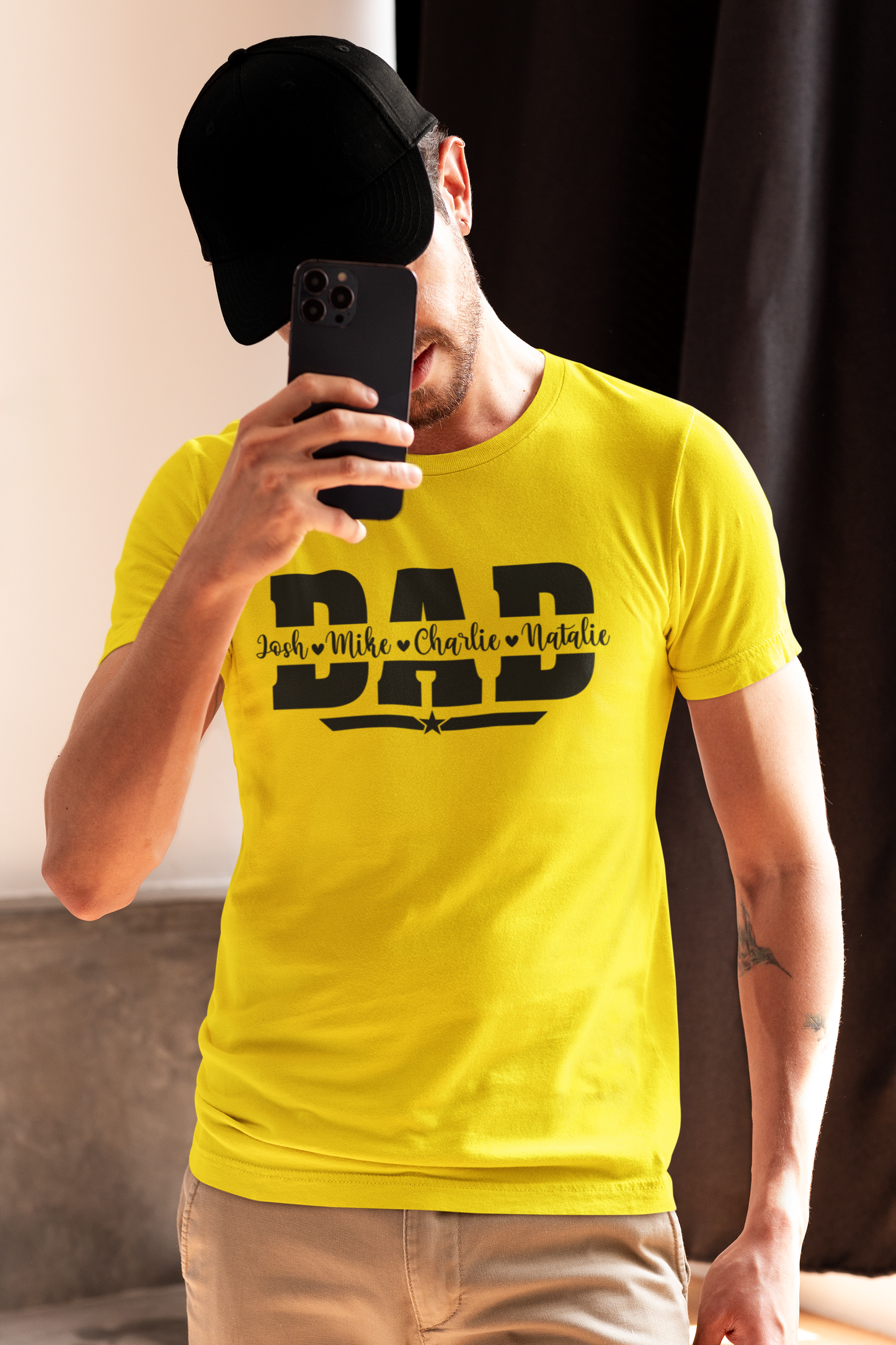Dad T-Shirt with personalised names by Luxe-Custom-Designer