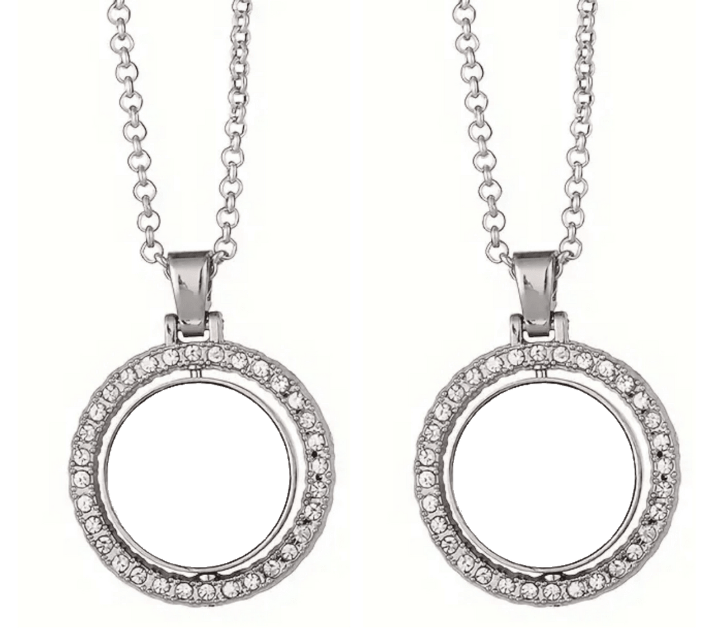 Silver Double Photo Pendant Necklace by Luxe-Custom-Designer