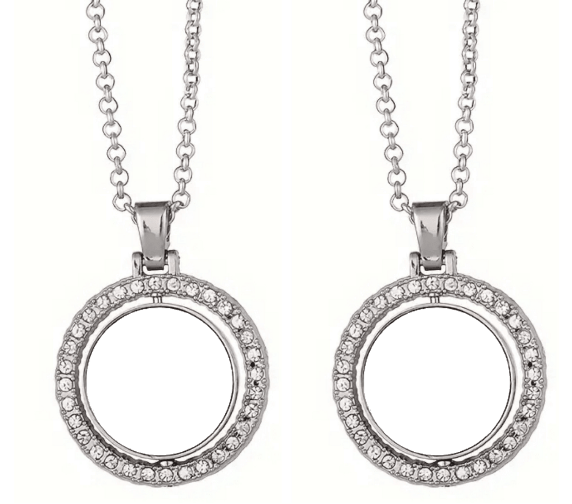 Silver Double Photo Pendant Necklace by Luxe-Custom-Designer