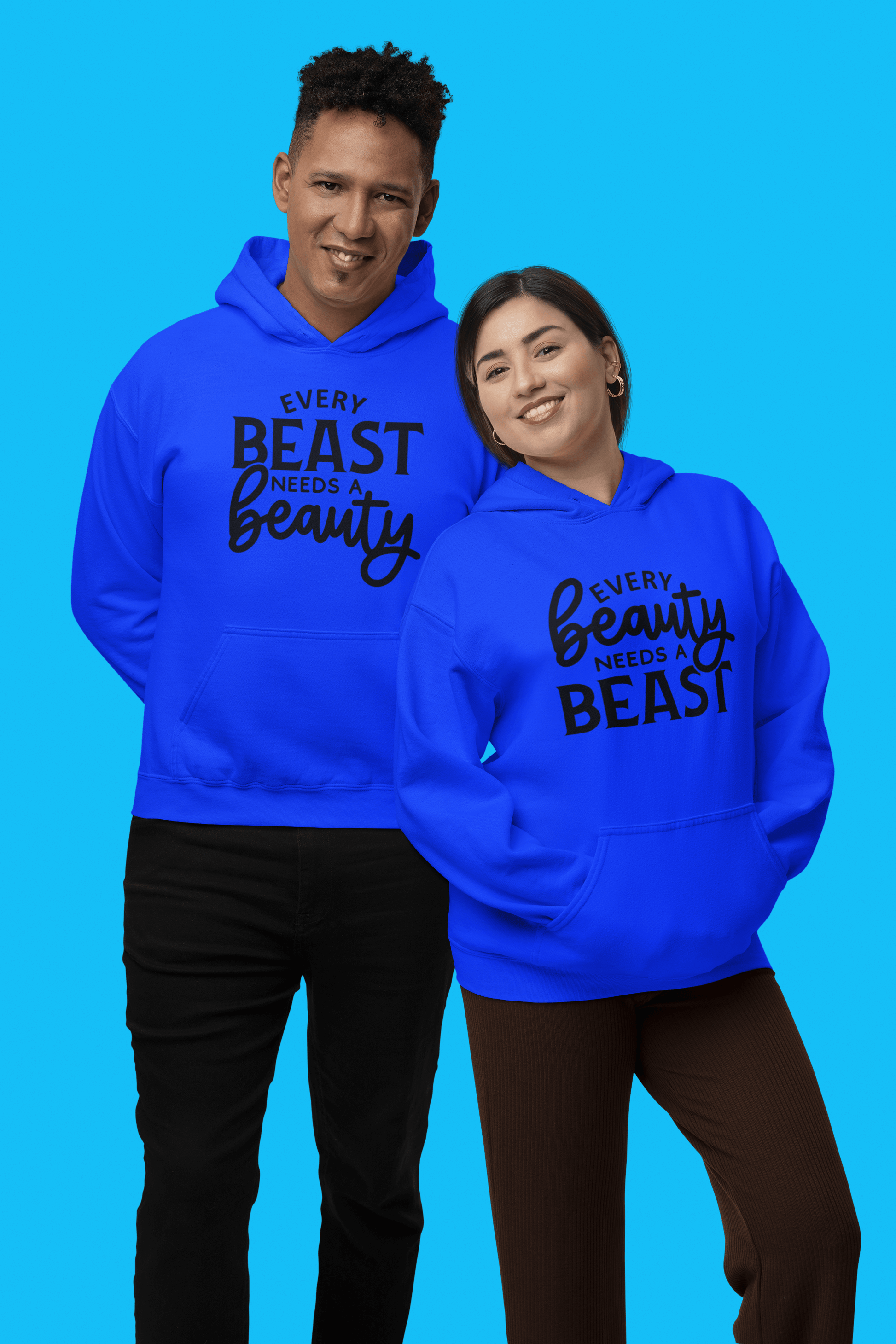Beauty, Beast Matching hoodie set by Luxe-Custom-Designer