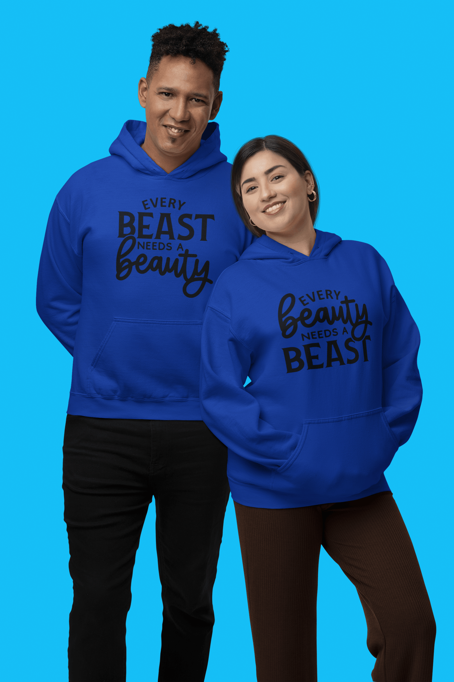 Beauty, Beast Matching hoodie set by Luxe-Custom-Designer
