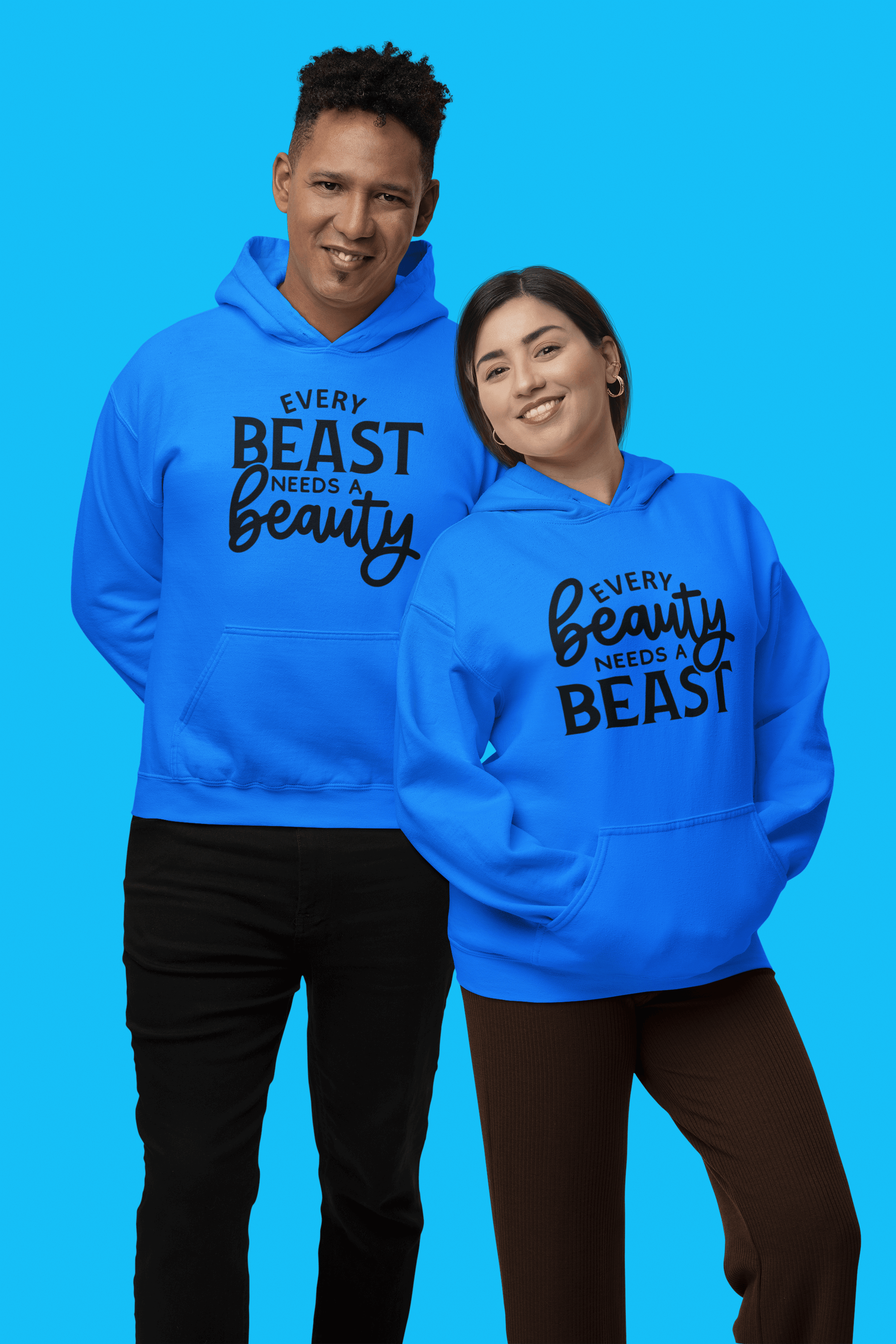 Beauty, Beast Matching hoodie set by Luxe-Custom-Designer