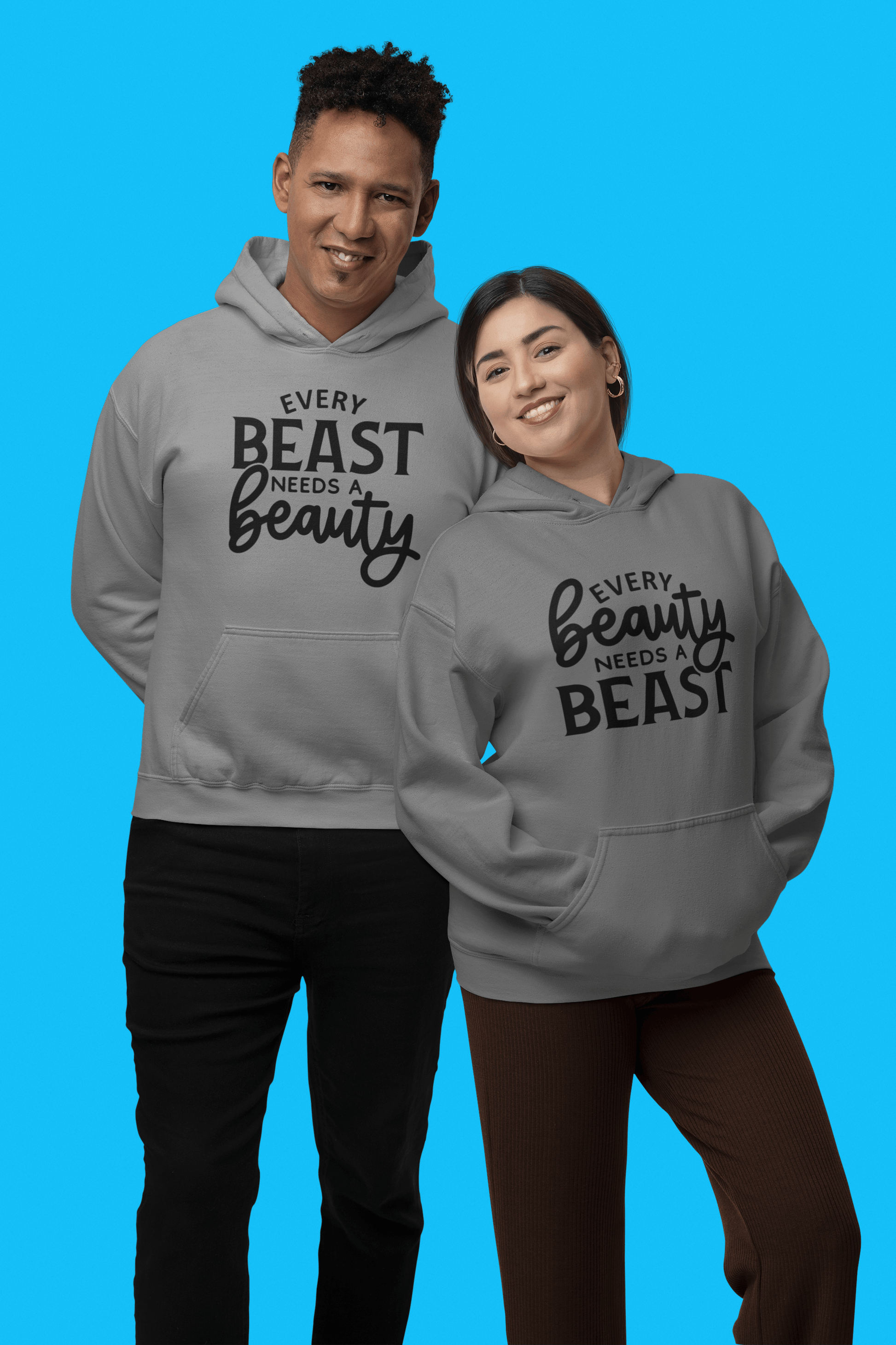 Beauty, Beast Matching hoodie set by Luxe-Custom-Designer