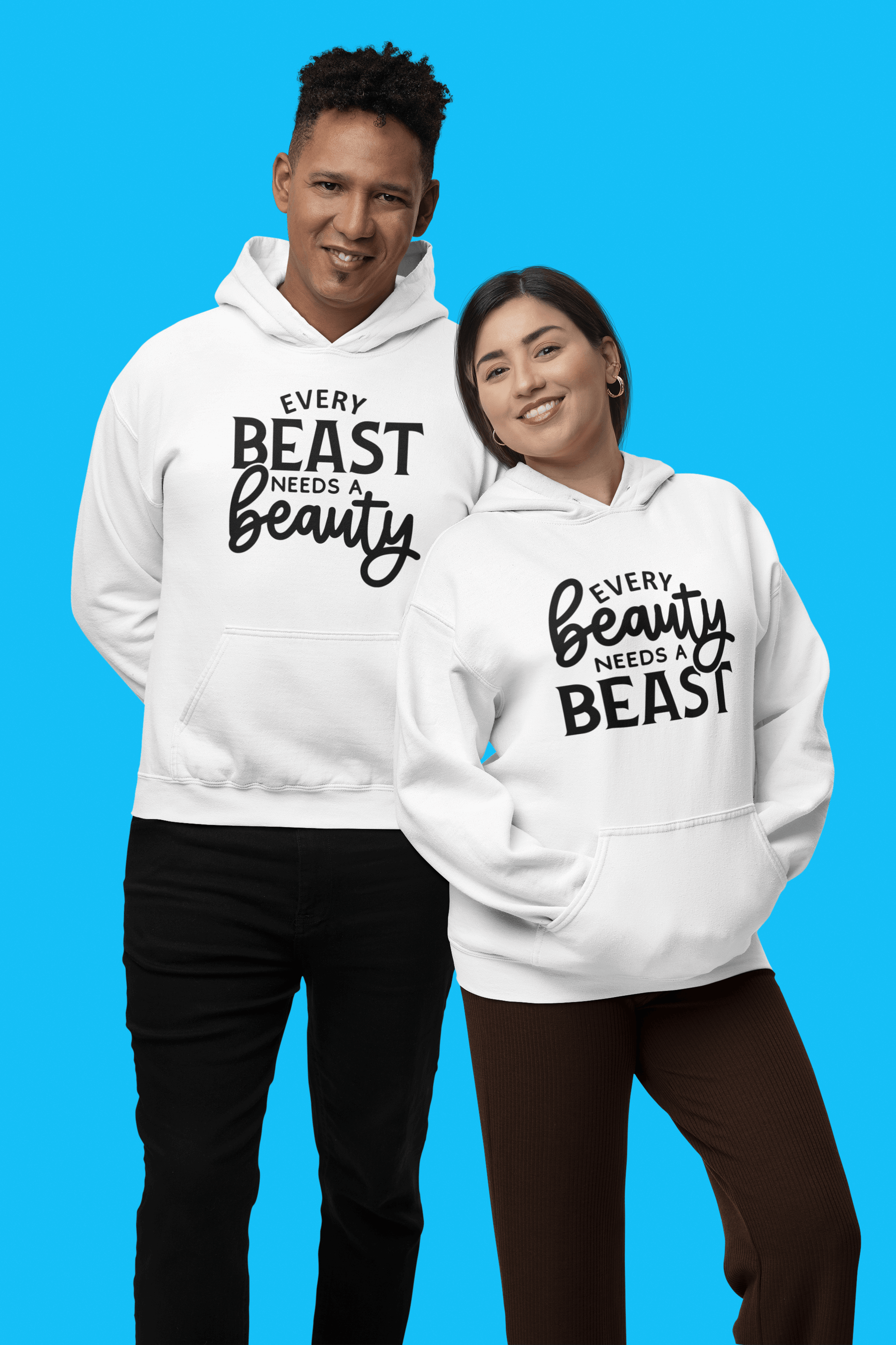 Beauty, Beast Matching hoodie set by Luxe-Custom-Designer