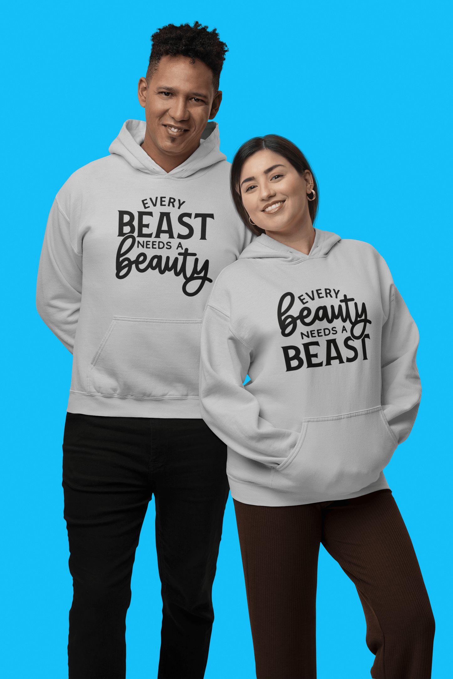 Beauty, Beast Matching hoodie set by Luxe-Custom-Designer