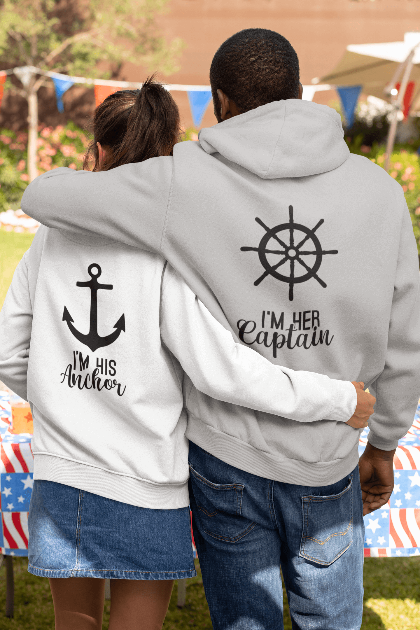 Captain and Anchor Matching Hoodies by Luxe-Custom-Designer