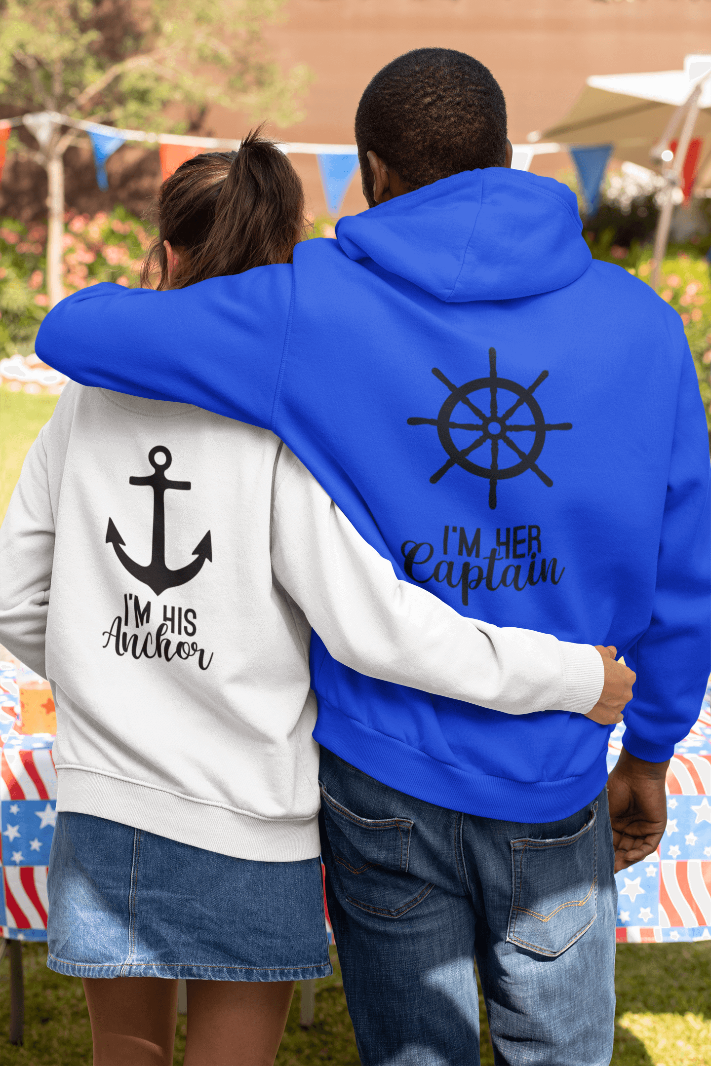 Captain and Anchor Matching Hoodies by Luxe-Custom-Designer