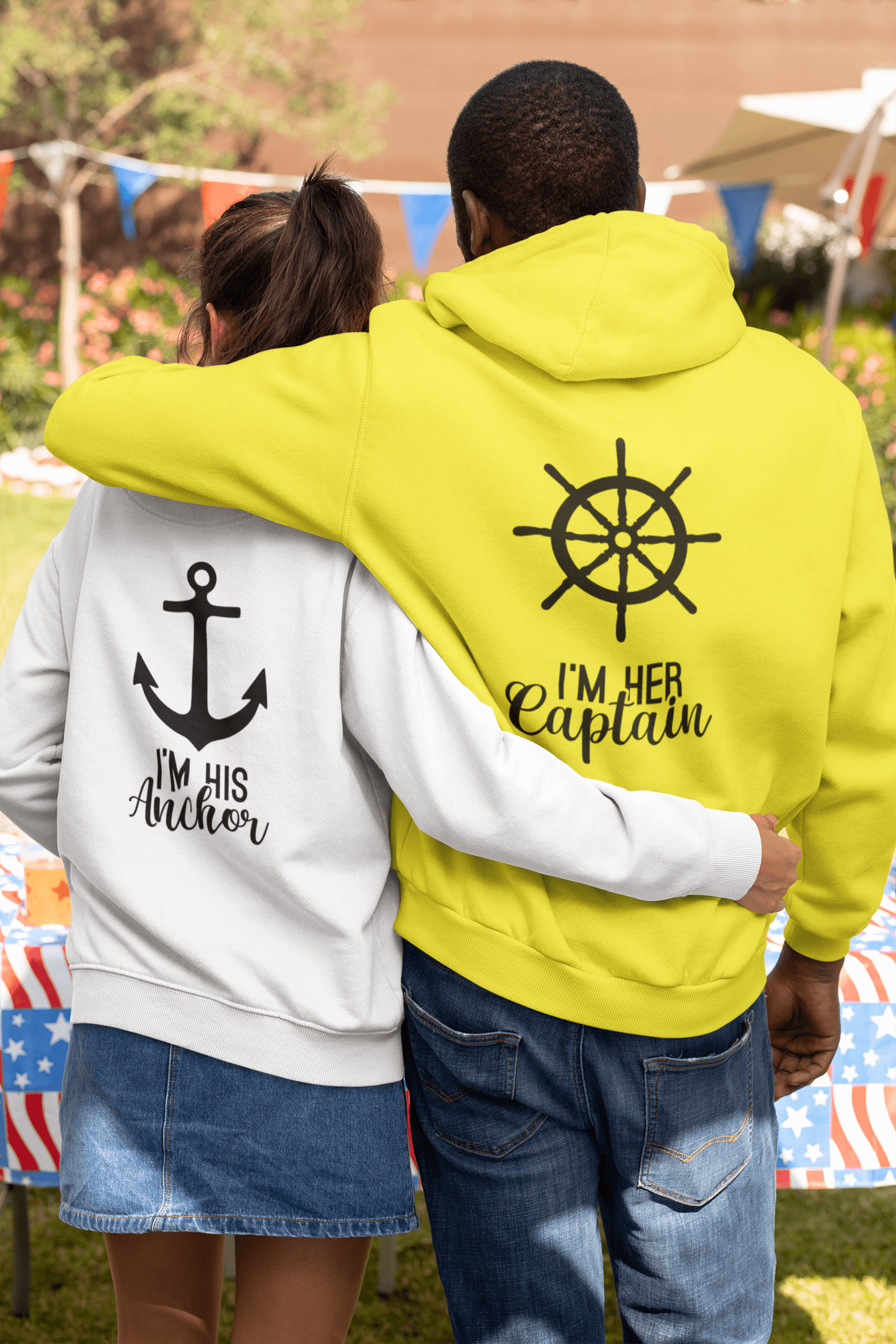 Captain and Anchor Matching Hoodies by Luxe-Custom-Designer