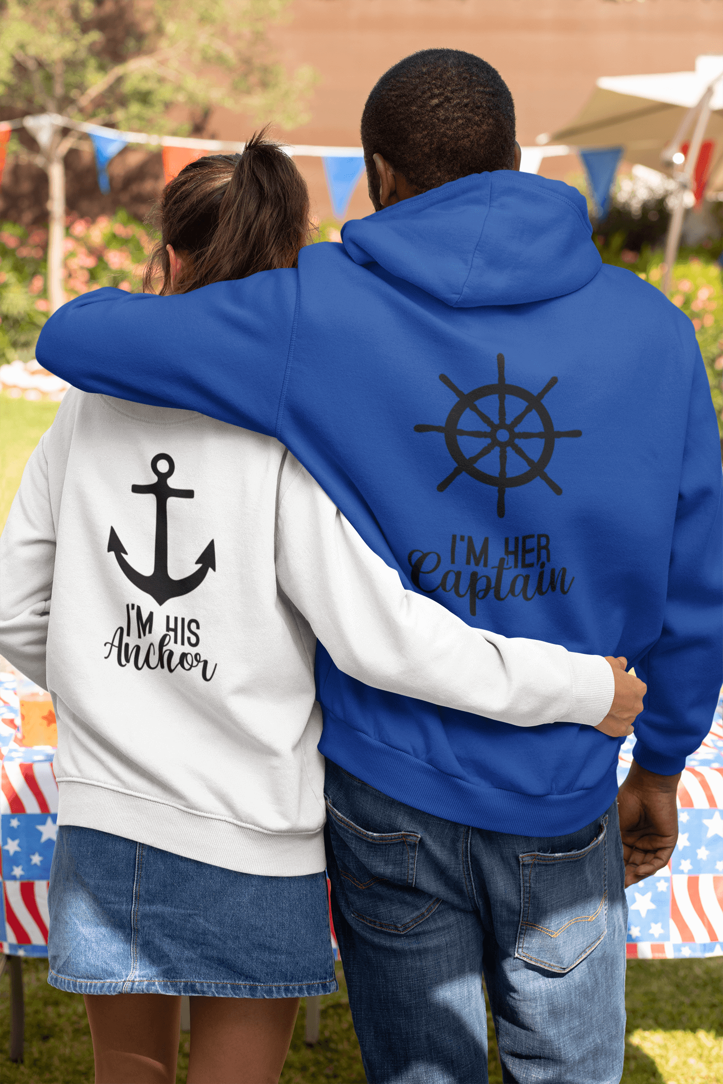Captain and Anchor Matching Hoodies by Luxe-Custom-Designer