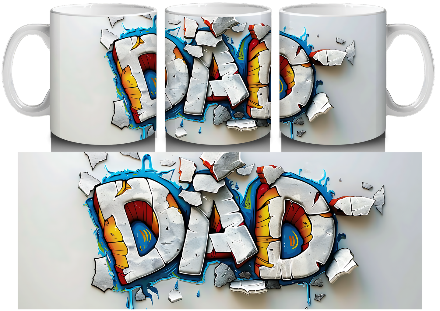 3D Dad Mugs by Luxe-Custom-Designer