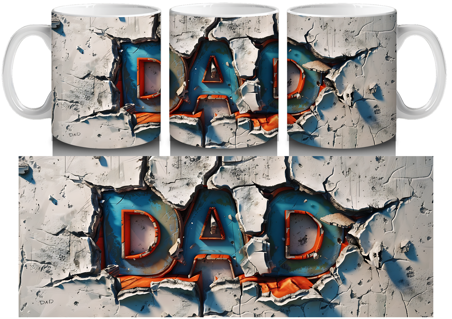 3D Dad Mugs by Luxe-Custom-Designer